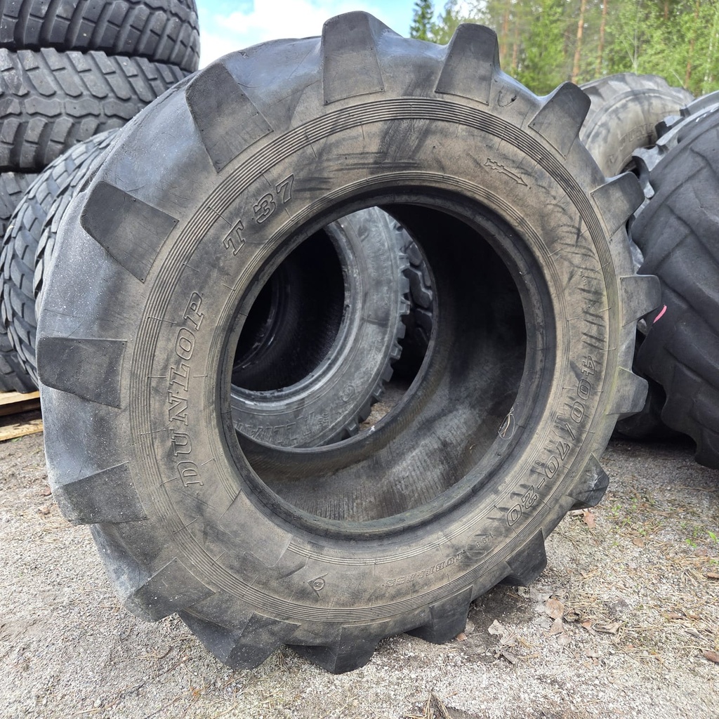400/70-20 (16.0/70-20) 140B Dunlop T37 Käytetty työkoneen rengas DOT-01  7mm