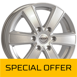 MEGA WHEELS HERCULES 6 SILVER 6.5x15 6/139.7 ET27 CB106.1