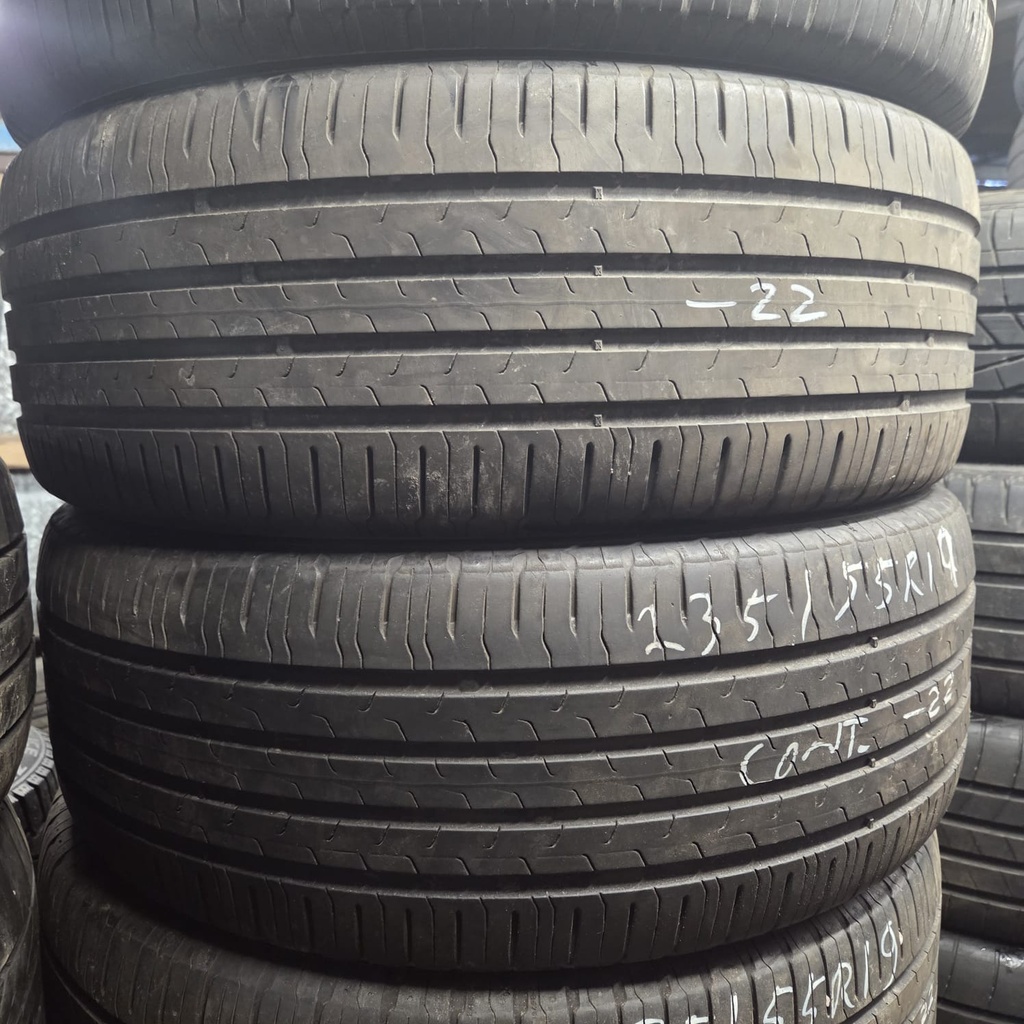 235/55R19 105V XL Continental EcoContact 6 Käytetty kesärengas 4,5-5mm DOT-22