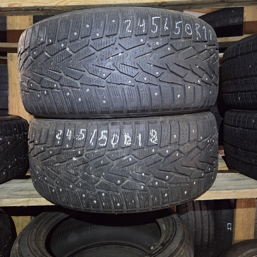 245/50R18 104T XL Nokian Hakkapeliitta 7 Käytetty nastarengas 6,5-8mm DOT-09 ja -12