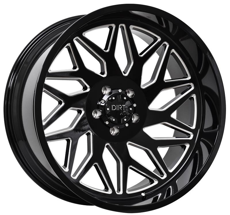 STATUSFÄLGAR D55 GLOSSBLACK MILLED 12x24 6/139.7 ET-42 CB106.1