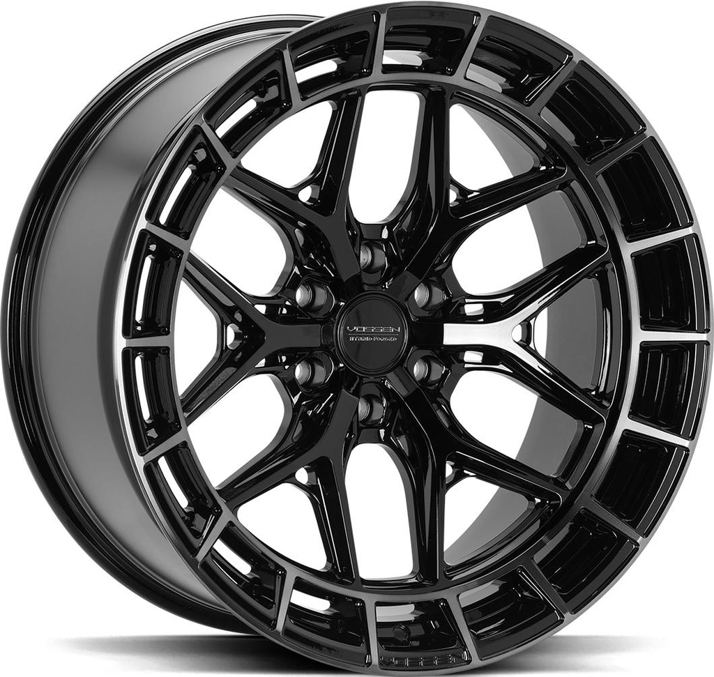 VOSSEN HFX1 TINTED GLOSS BLACK 12x22 8/180 ET-44 CB124.3