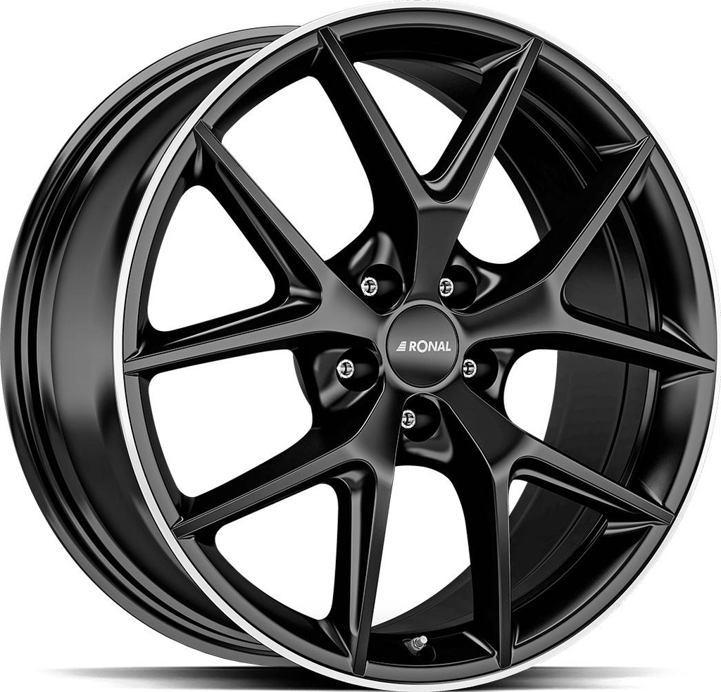 RONAL R75 JET BLACK MATT RIM LIP CUT 8.5x20 5/112 ET45 CB66.5