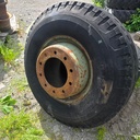 15-19.5 14pr FIRESTONE DUBLEX TRANSPORT KÄYTETTY RENGAS VANTEELLA PJ: 10X285mm KR: 221mm (Kiinnityspinnasta renkaan reunaan 45mm)