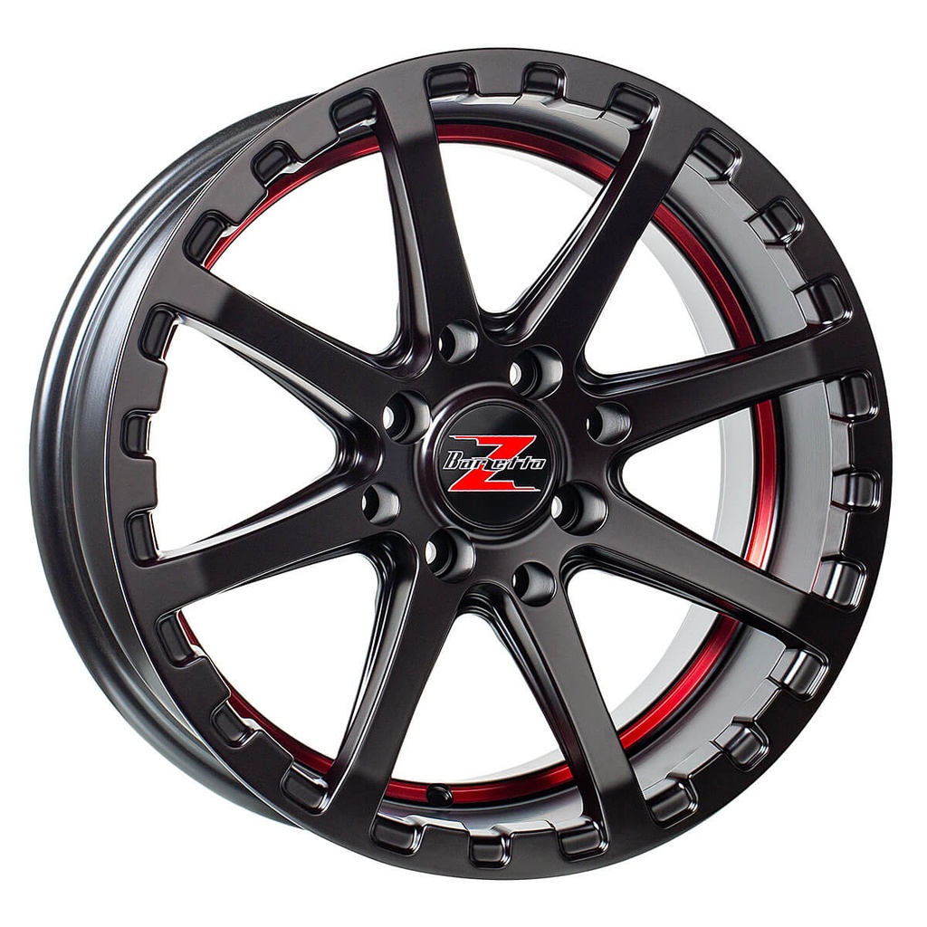 BARZETTA ATV SATIN BLACK WITH RED STRIPE 7x14 4/110 ET10 CB89.1
