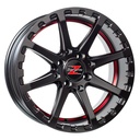 BARZETTA ATV SATIN BLACK WITH RED STRIPE 7x14 4/110 ET10 CB89.1
